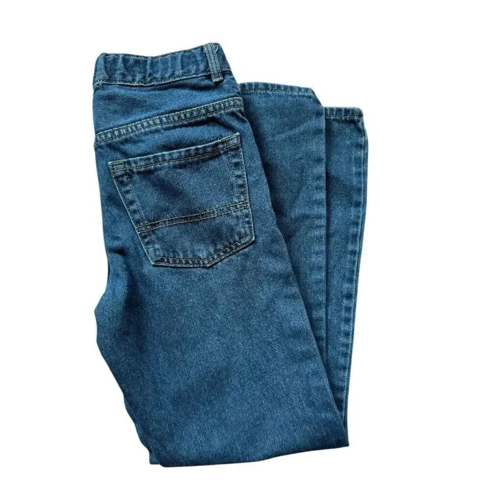 Youth Boys The Childrens Place Dark Rinse Adjustable Tab Skinny Jeans - Sz 10